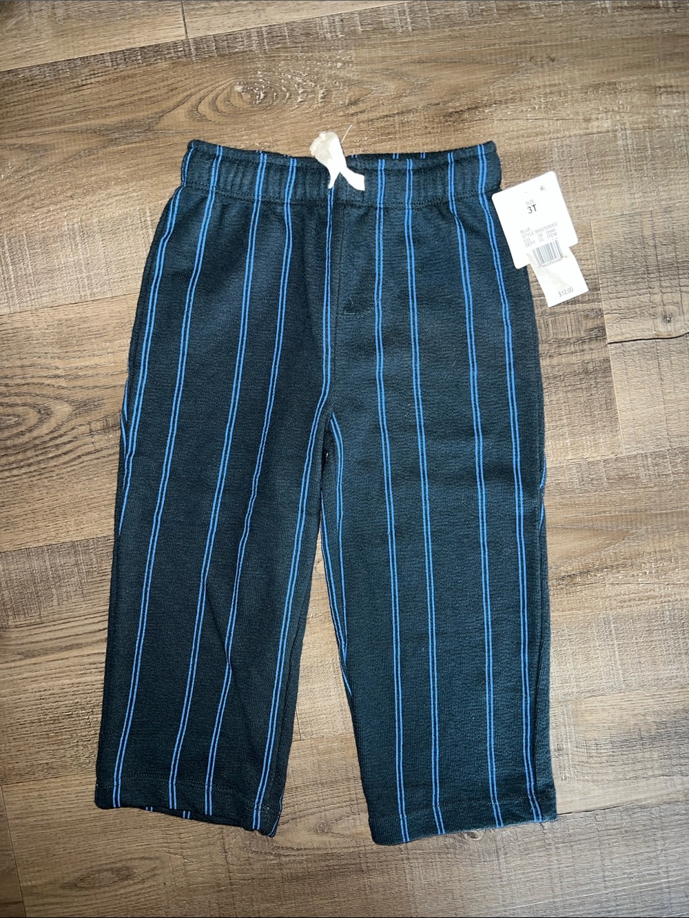 Grayson Mini Navy Gray Pants with Blue Pinstripes